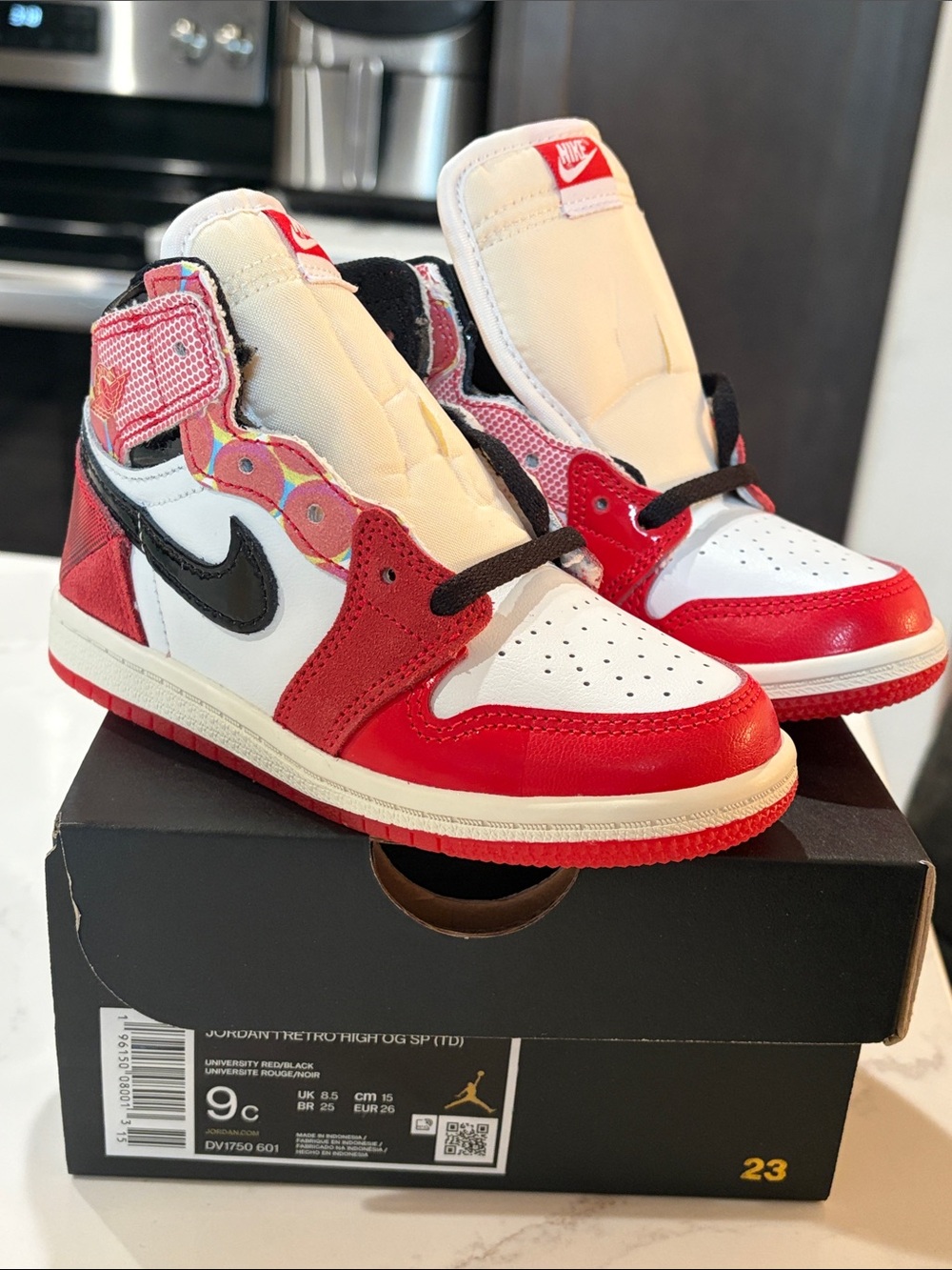 Nike Red White Black High-Top Kids Sneakers